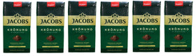 Jacobs Kronung roasted beans close-up inviting aroma and flavor.