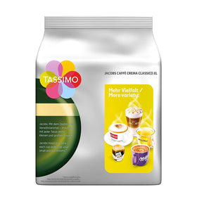 Jacobs Tassimo Crema Classico XL demonstrates a large 7.3 oz cup serving