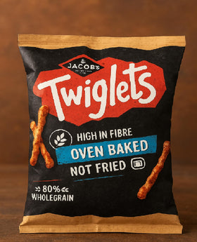Jacob's Twiglets UK-import label signals authentic British snack.