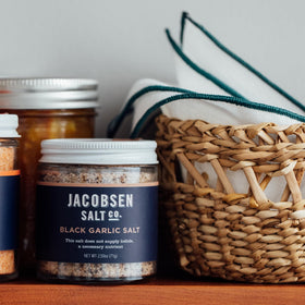 Jacobsen Salt Co. Coarse salt crystals deliver even brine for seasoning.