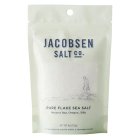 Jacobsen Salt Co. pure flake salt closeup for delicate finishing crunch.