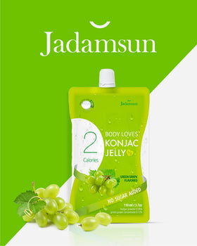 Grape-flavored Jadamsun Konjac Jelly Juice, vegan and gluten-free packaging.