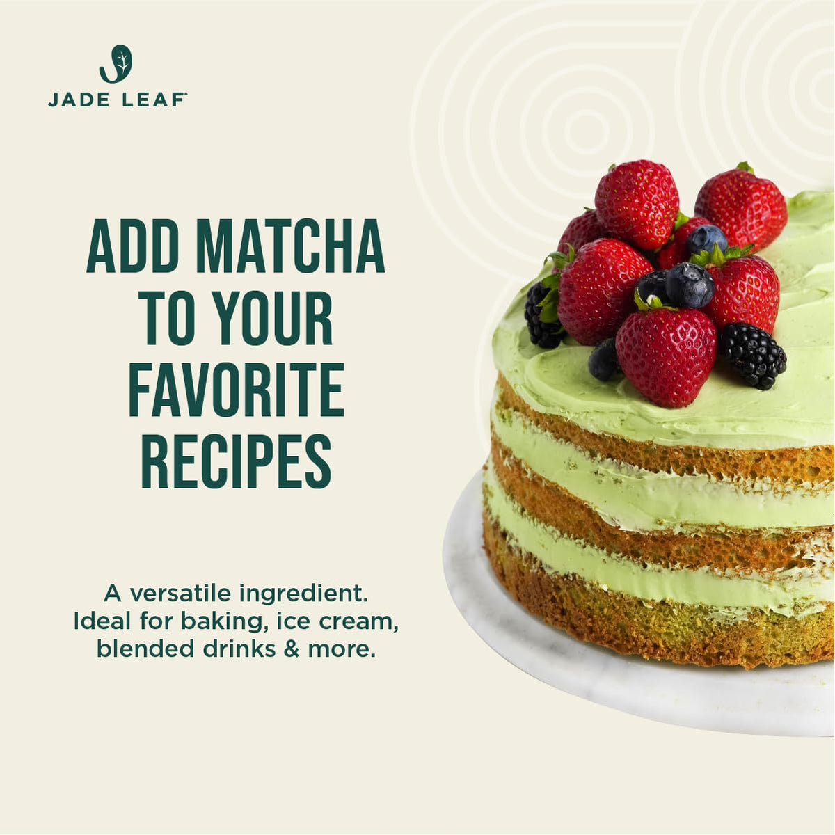 Jade Leaf Matcha powder dusted on cupcakes for earthy flavor.