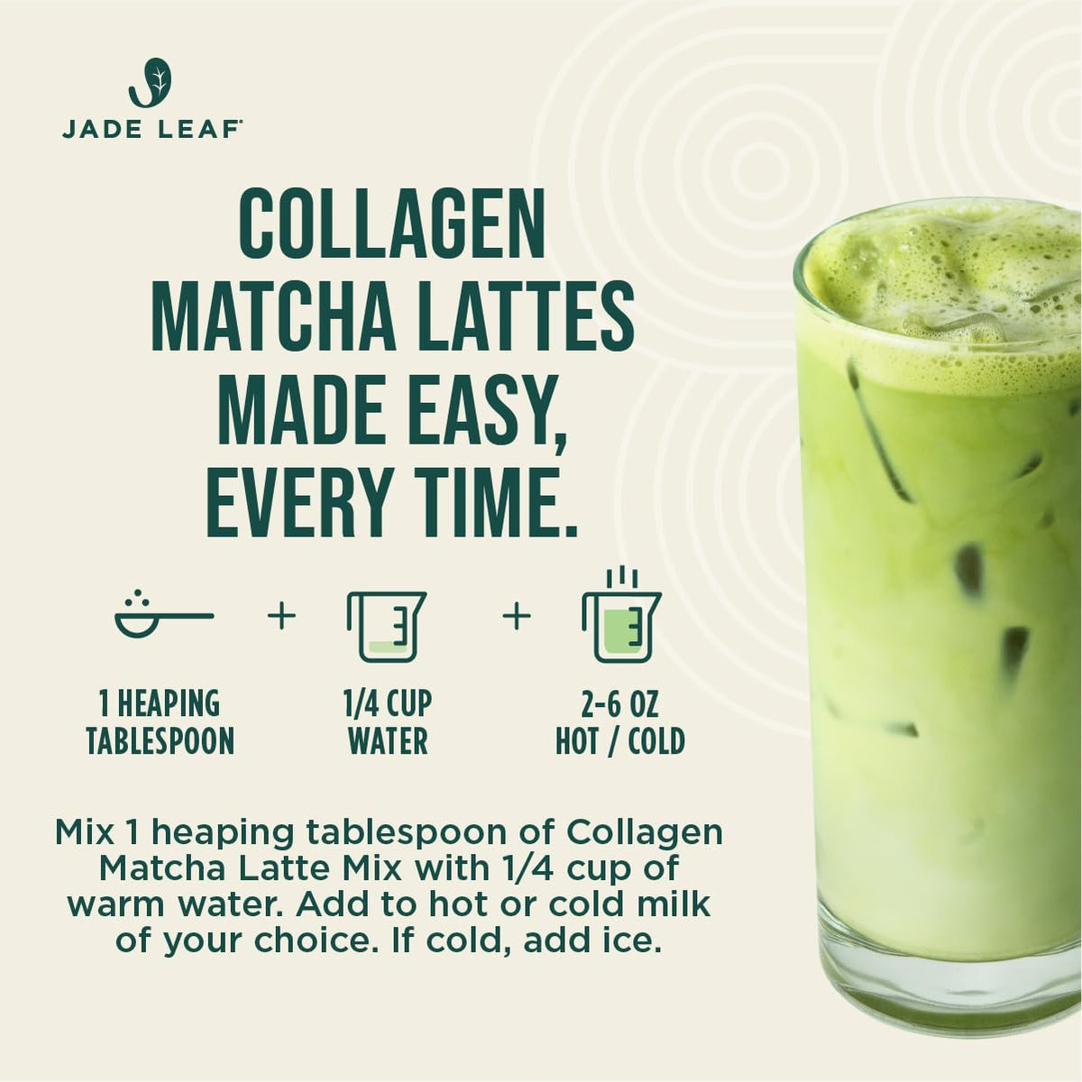 Jade Leaf Matcha latte powder showcasing dairy-free formula