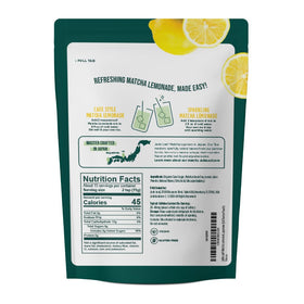 165g Jade Leaf Matcha Lemonade tub shows ceremonial-grade powder for cafe-style drinks