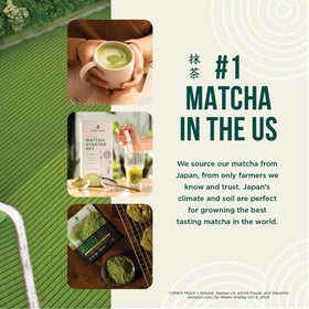 Jade Leaf Matcha packaging highlighting organic certification and branding.