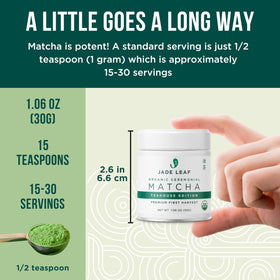 Jade Leaf Matcha powder closeup highlights vibrant color and premium texture.