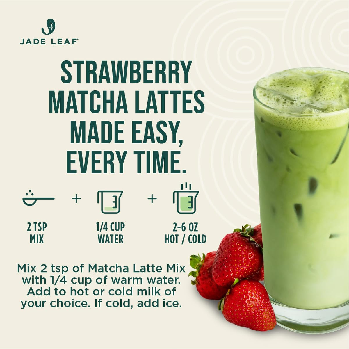 Jade Leaf Matcha Strawberry Latte Mix powder spoon reveals vibrant, fragrant matcha aroma.