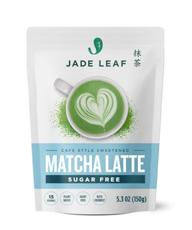 Jade Leaf Matcha sugar-free latte mix bag offers easy at-home cafe-style lattes.