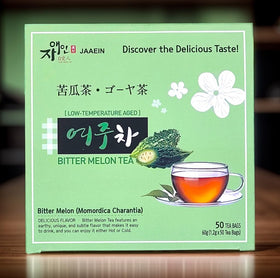 JaAeIn Bitter Melon Tea bags in box for daily caffeine-free refreshment