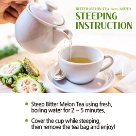 JaAeIn Bitter Melon Tea being poured into a cup for comfort