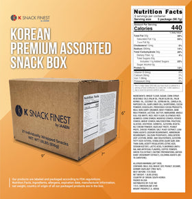 JaAeIn box shows assorted wrapped snacks for easy tasting.