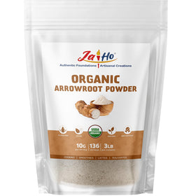 Jai Ho arrowroot powder packaging sealed to preserve freshness