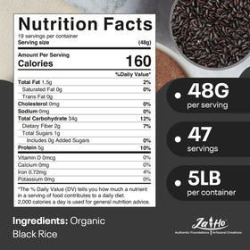 Jai Ho Black Rice raw grains ready for pilafs and salads