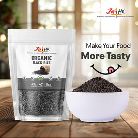 Jai Ho Black Rice resealable pouch preserves freshness after opening
