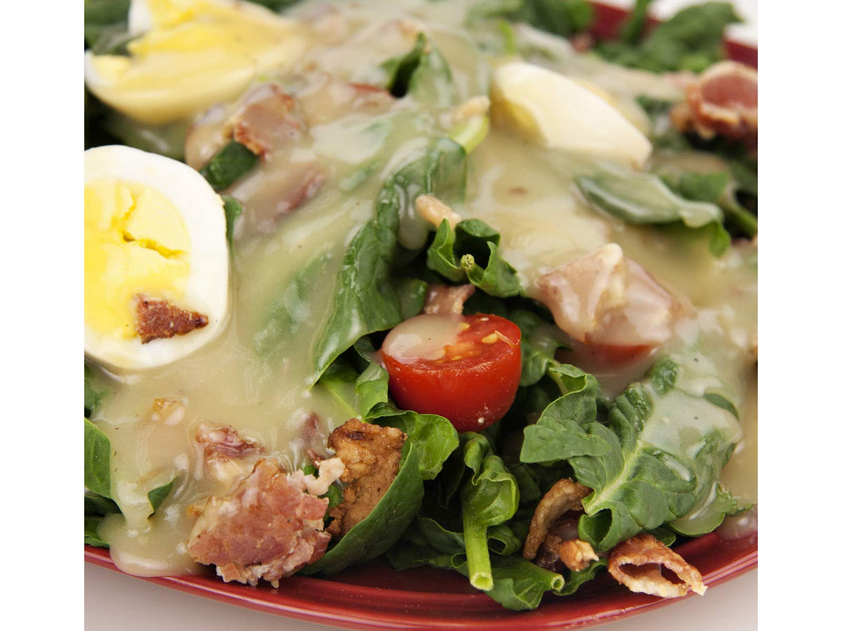 Jake & Amos bacon dressing creamy texture image highlights versatility.