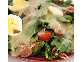Jake & Amos bacon dressing creamy texture image highlights versatility.