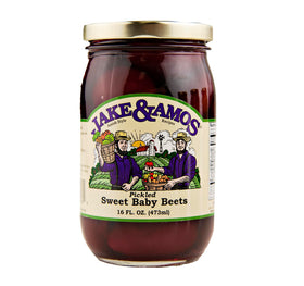 Jake & Amos pickled beets in a jar, a flavorful convenient snack.