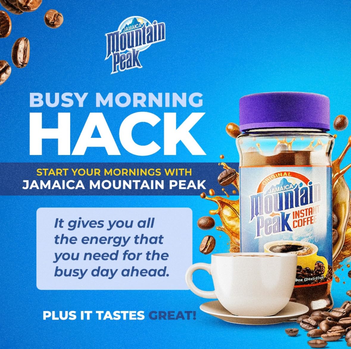 Jamaica Mountain Peak versatile serve options, hot or iced.