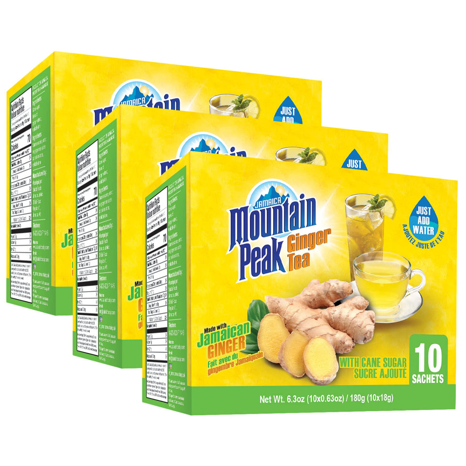 Jamaica Mountain Peak Original Ginger Tea sachets for quick, flavorful brew.