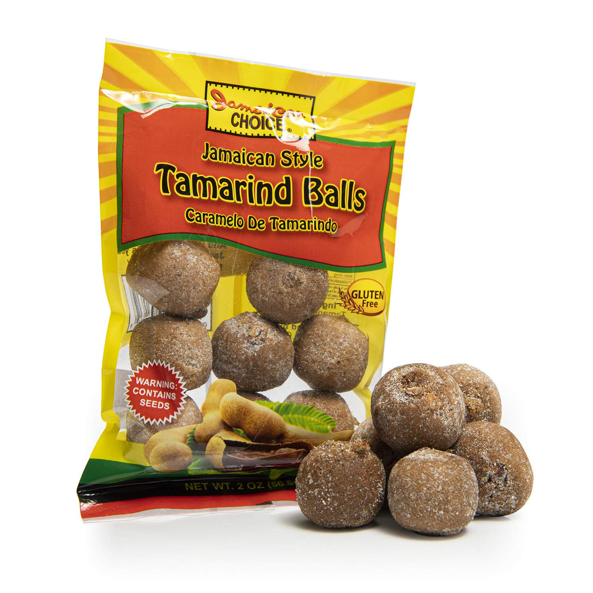 Jamaican Choice tamarind balls close-up of tamarind pulp with sweet-sour glaze