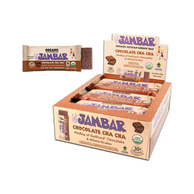 JAMBAR Chocolate Cha Cha bar pack front view for on-the-go energy