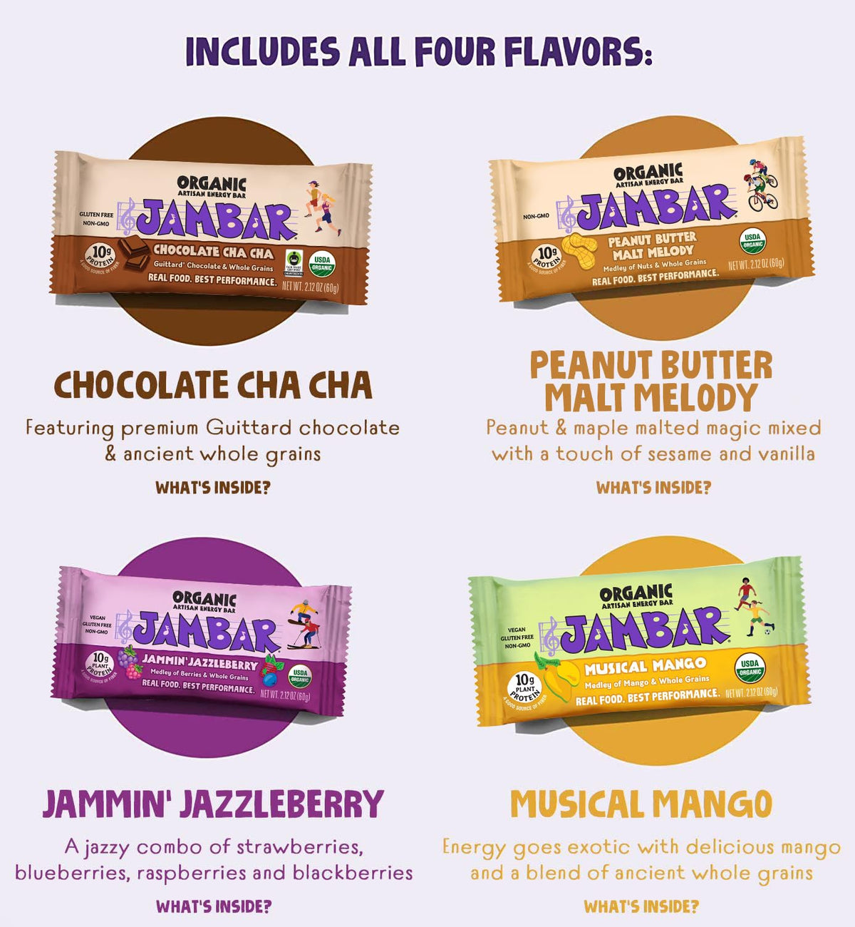 JAMBAR energy bar soft texture close-up shows non-crumbly bite