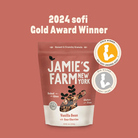 Jamie's Farm New York granola baked with grass-fed ghee for rich flavor.