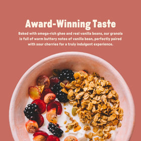 Jamie's Farm New York granola texture is crunchy and light, ideal for yogurt topping.