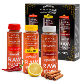 Jamie’s Hive to Table hot honey bottle pour for wings and boards