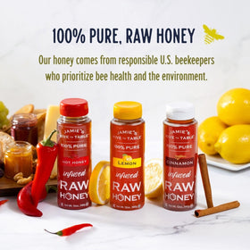 Jamie’s Hive to Table infused honey set packaging for gifting