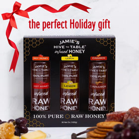 Jamie’s Hive to Table lemon-infused honey bottle ideal for tea and breakfast
