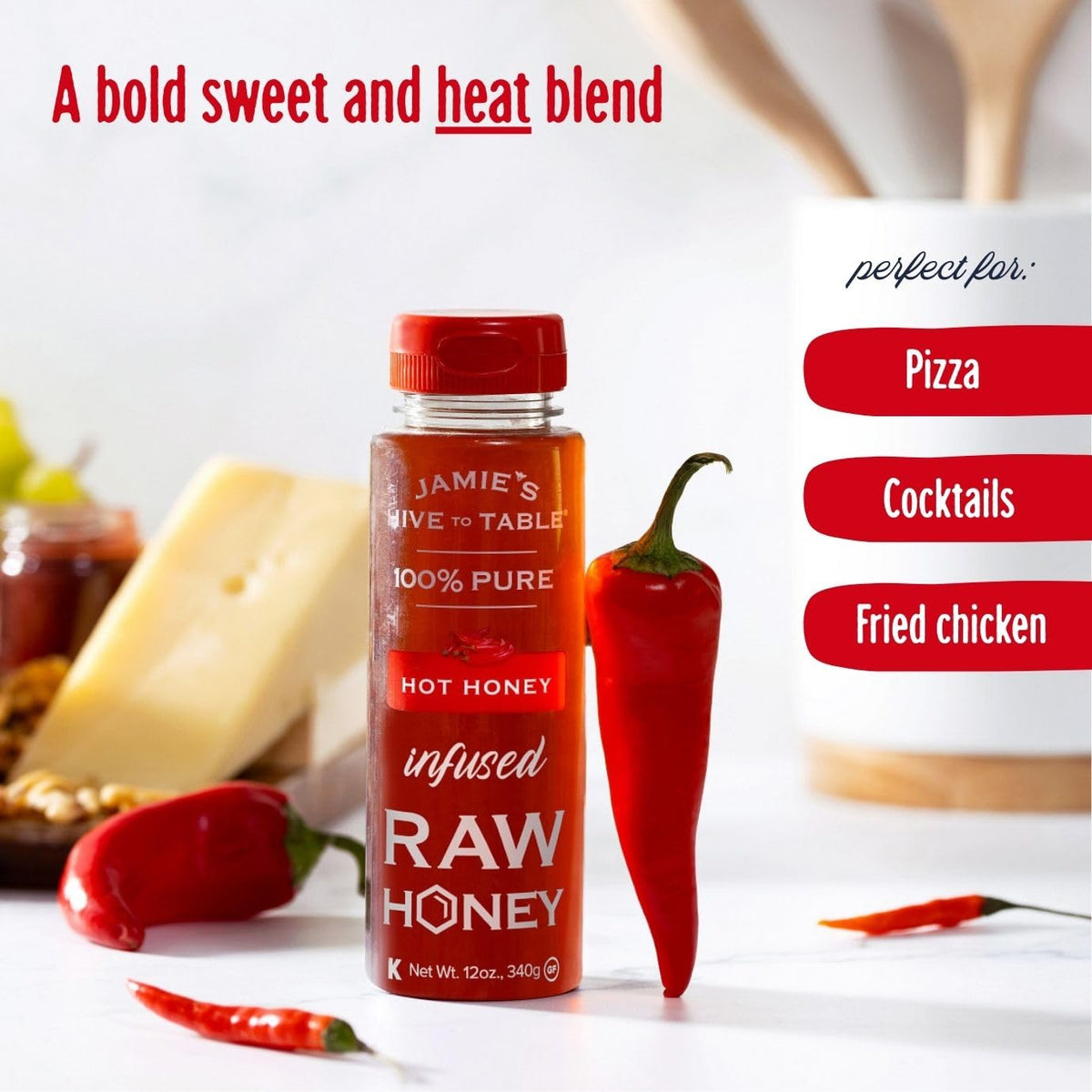 Jamie’s Hive to Table squeeze bottles provide convenient everyday use