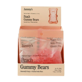 Jammy's Peach Gummy Bears high fibre content per serving.