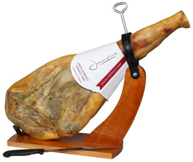 Jamonprive Serrano ham showing marbling and texture for premium flavor potential.