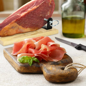 Jamonprive Serrano ham stand and knife for easy, elegant serving