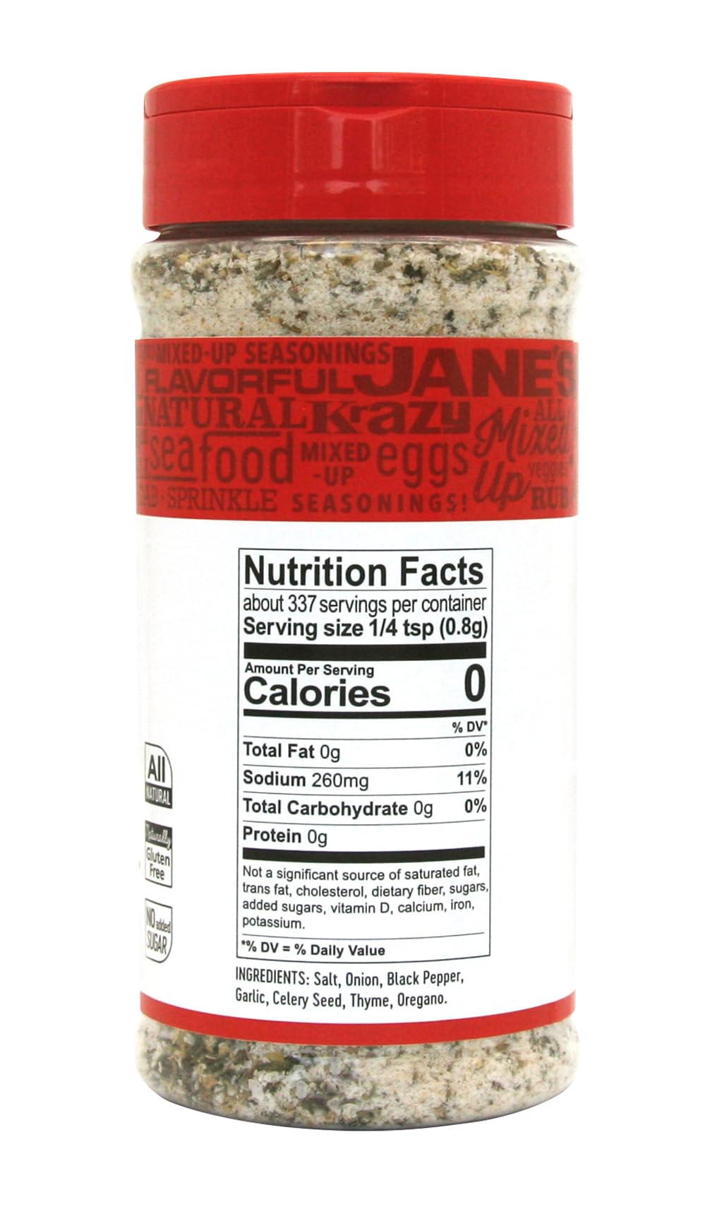 Jane's Krazy Mixed-up Original Salt Blend on steak for bold flavor.