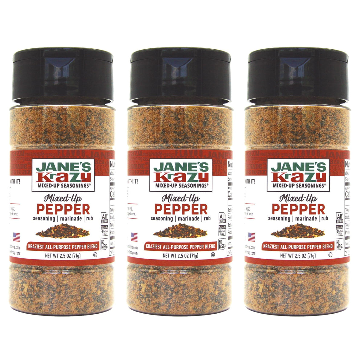 Roasted vegetables sprinkled with Jane's Krazy Original Mixed-Up Pepper.