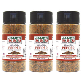 Roasted vegetables sprinkled with Jane's Krazy Original Mixed-Up Pepper.