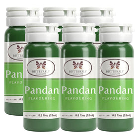 Jans Butterfly Flavoring Paste Pandan 25ml six-pack bottle for convenient flavoring