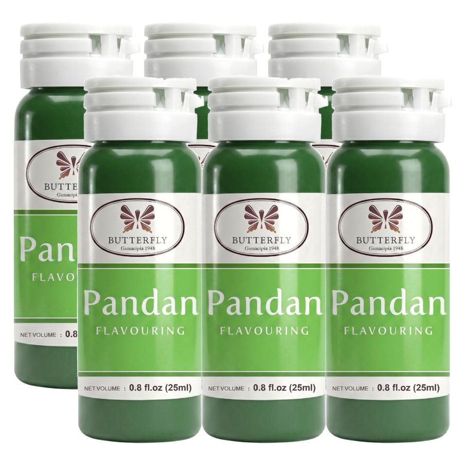 Jans Butterfly Flavoring Paste Pandan 25ml six-pack bottle for convenient flavoring
