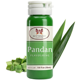 Close-up of Jans Butterfly Paste Pandan jar showing vibrant green color