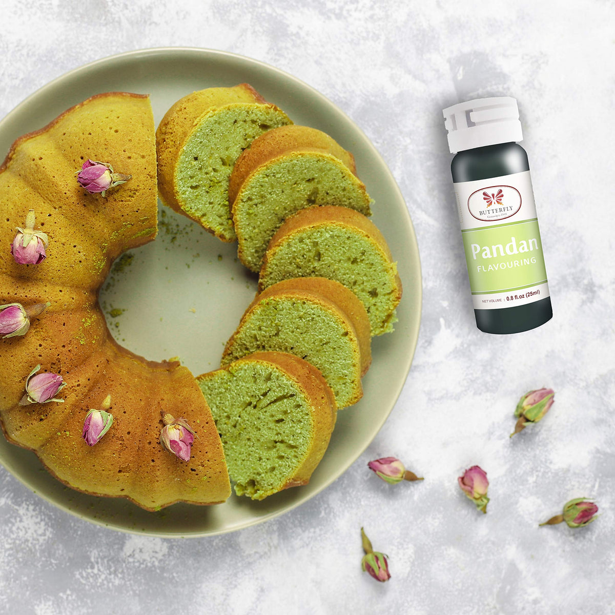 Spoon dispensing Jans Butterfly Paste Pandan for precise flavoring