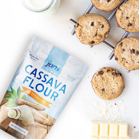 Jans Cassava Flour pancakes are ready to cook for vegan and paleo diets.