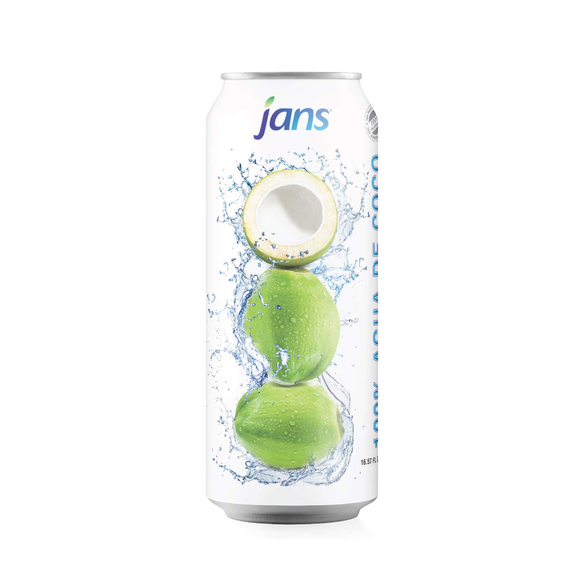 Jans coconut water with pulp glass with fruit nearby for serving ideas.