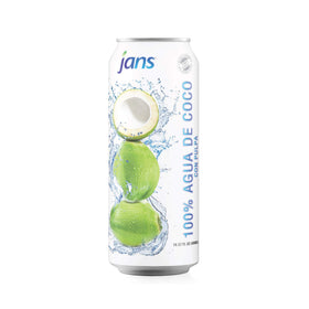 Jans coconut water with pulp on kitchen counter ready to hydrate anytime.