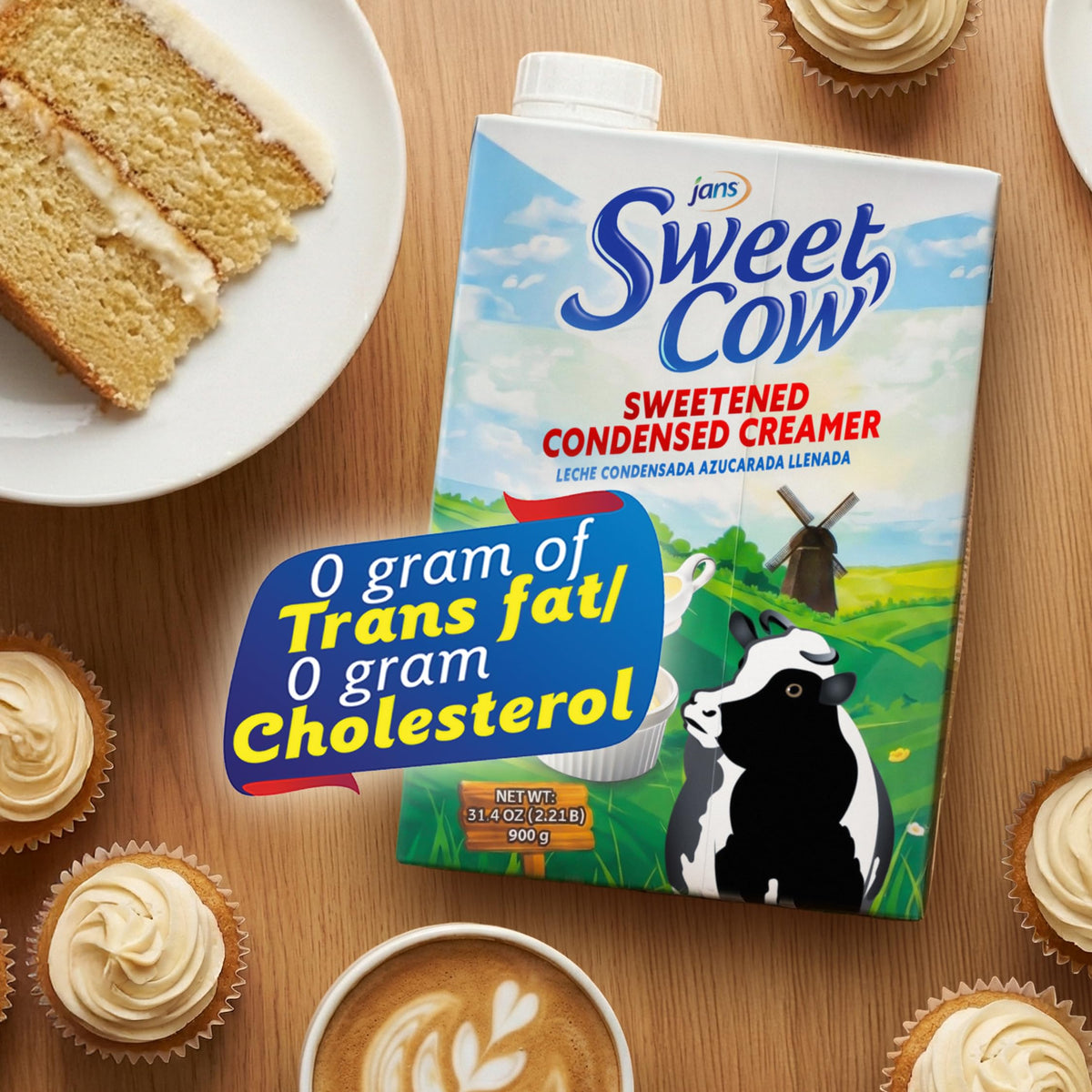 Jans Sweet Cow condensed milk ideal as a dessert ingredient