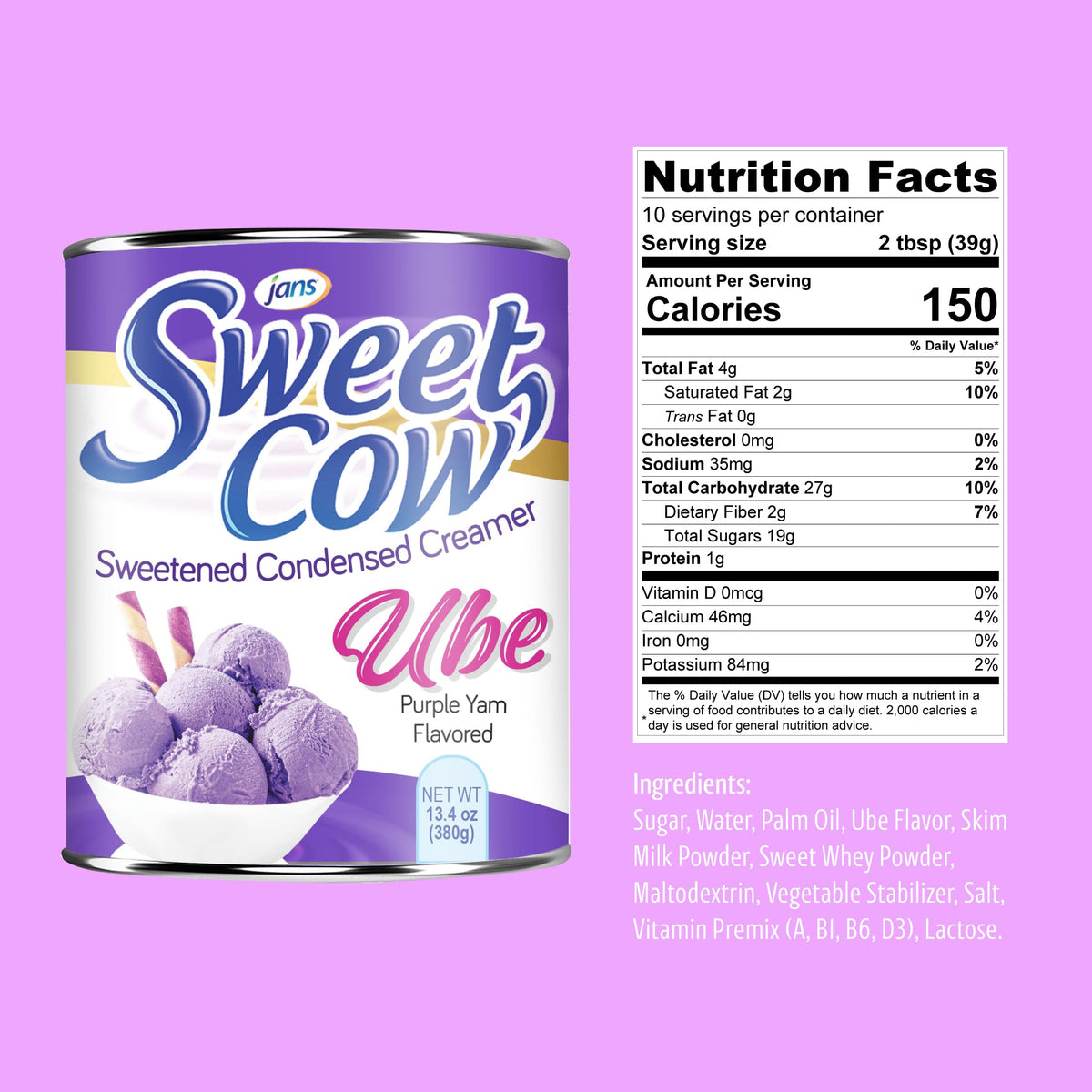Jans Ube Condensed Milk bulk 12-pack for bakeries and cafés