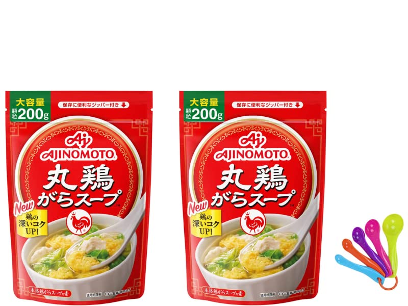 Ajinomoto chicken stock powder 2-pack box front highlighting value and convenience.