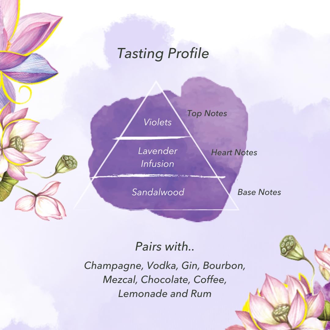 JARDIN Infusion Florale lavender mixer with glitter finish ideal for fancy mocktails.